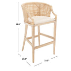 Sgabello da bar SAFAVIEH Virona Rattan da 30 pollici - 22,3 L x 20,5 L x 39 A - 22 L x 21 P x 39 A