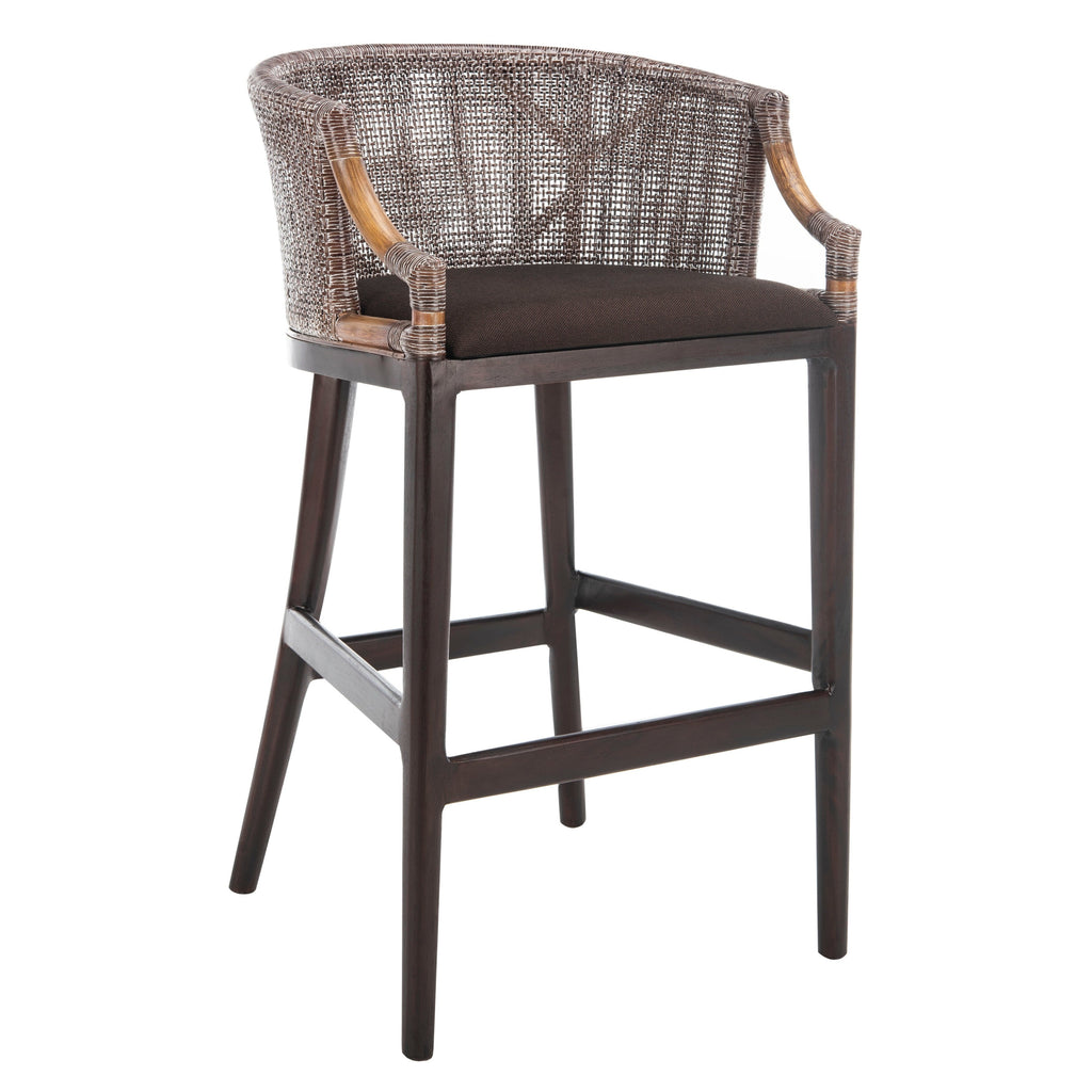 Sgabello da bar SAFAVIEH Virona Rattan da 30 pollici - 22,3 L x 20,5 L x 39 A - 22 L x 21 P x 39 A
