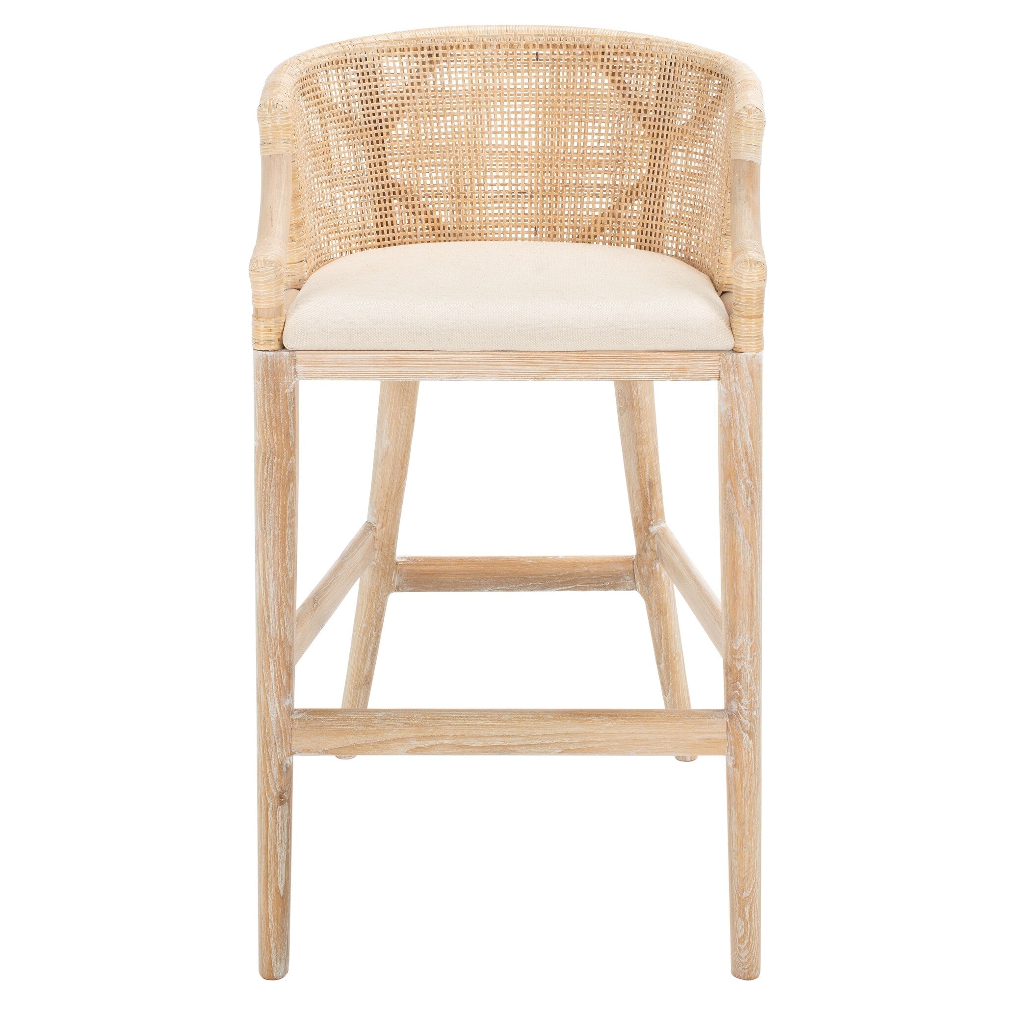 Sgabello da bar SAFAVIEH Virona Rattan da 30 pollici - 22,3 L x 20,5 L x 39 A - 22 L x 21 P x 39 A