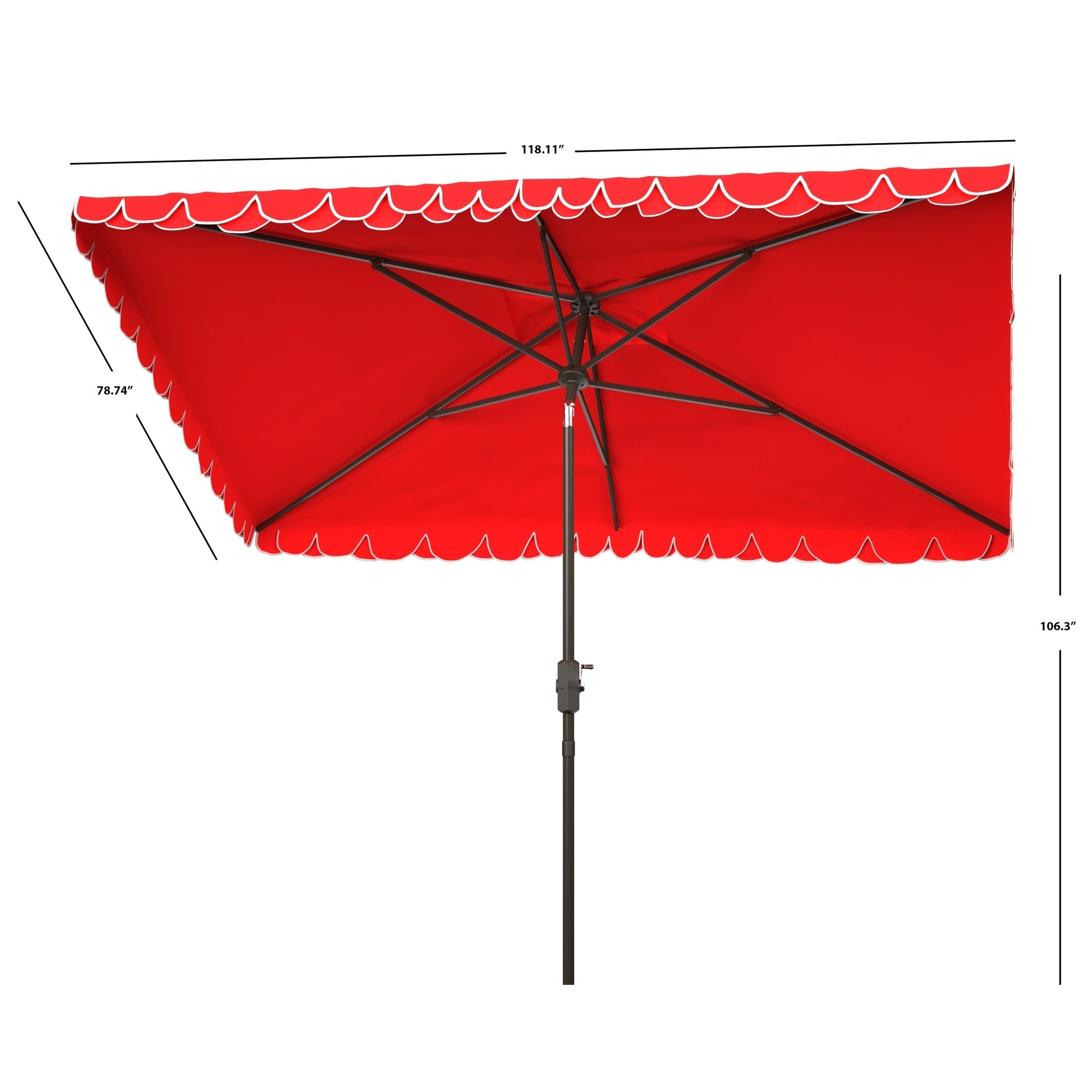 Ombrellone da esterno rettangolare SAFAVIEH Zariah 6'x10' con balza