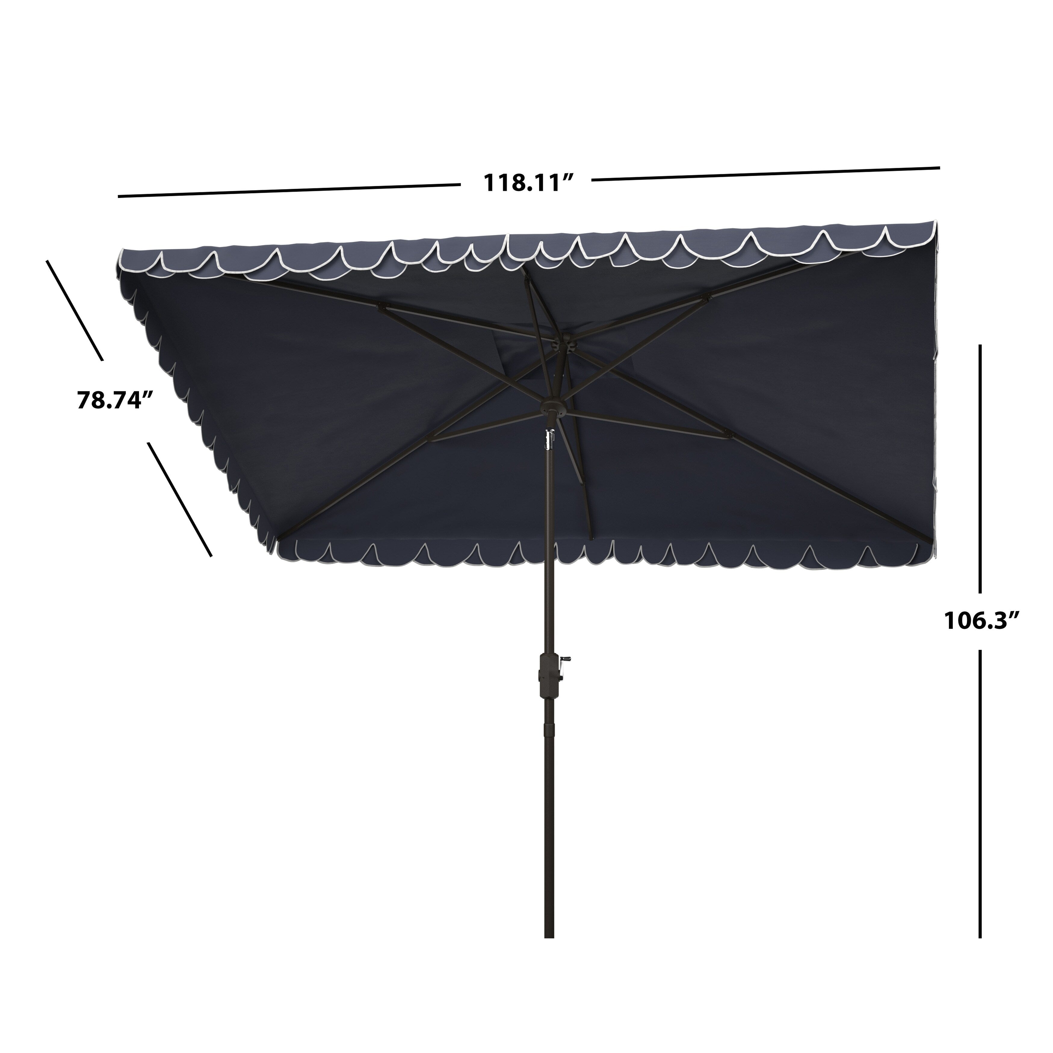 Ombrellone da esterno rettangolare SAFAVIEH Zariah 6'x10' con balza