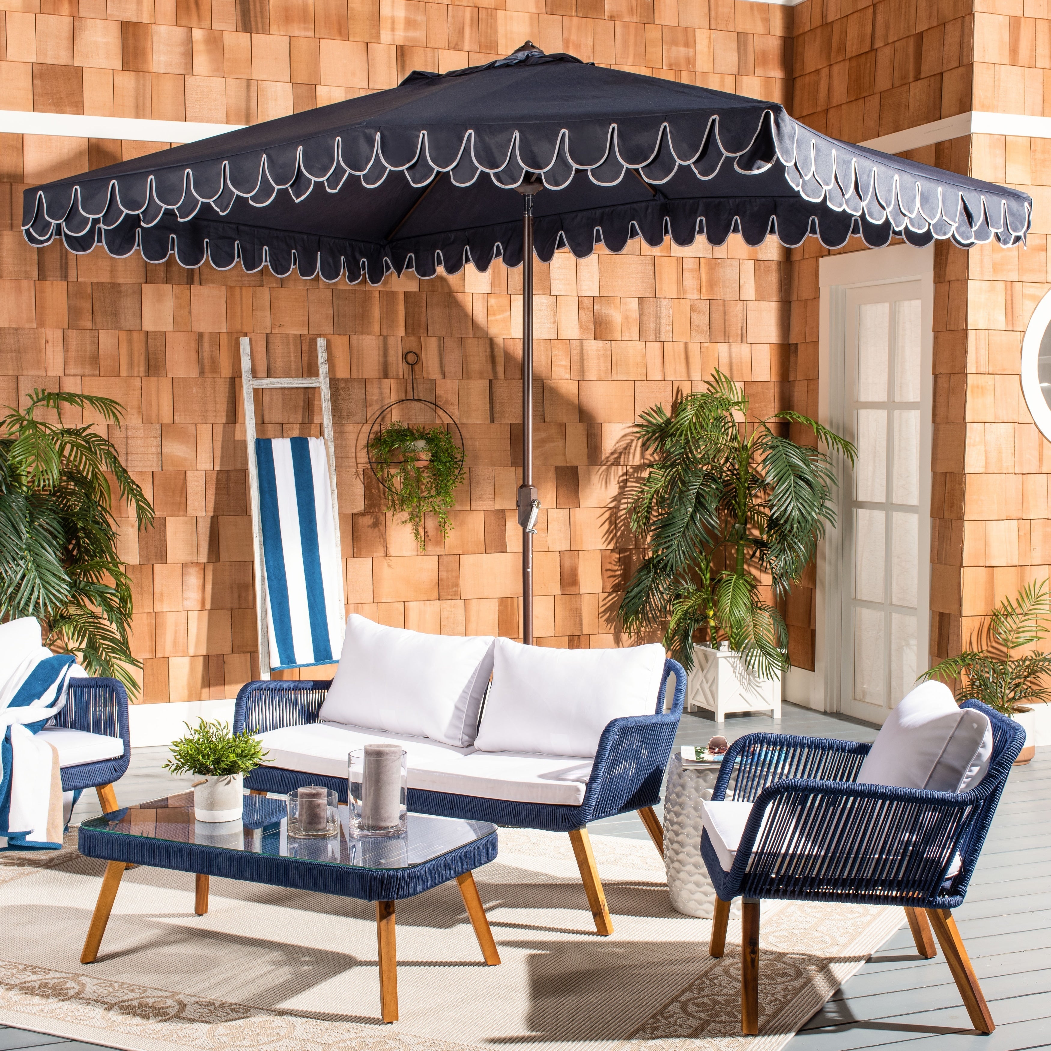 Ombrellone da esterno rettangolare SAFAVIEH Zariah 6'x10' con balza