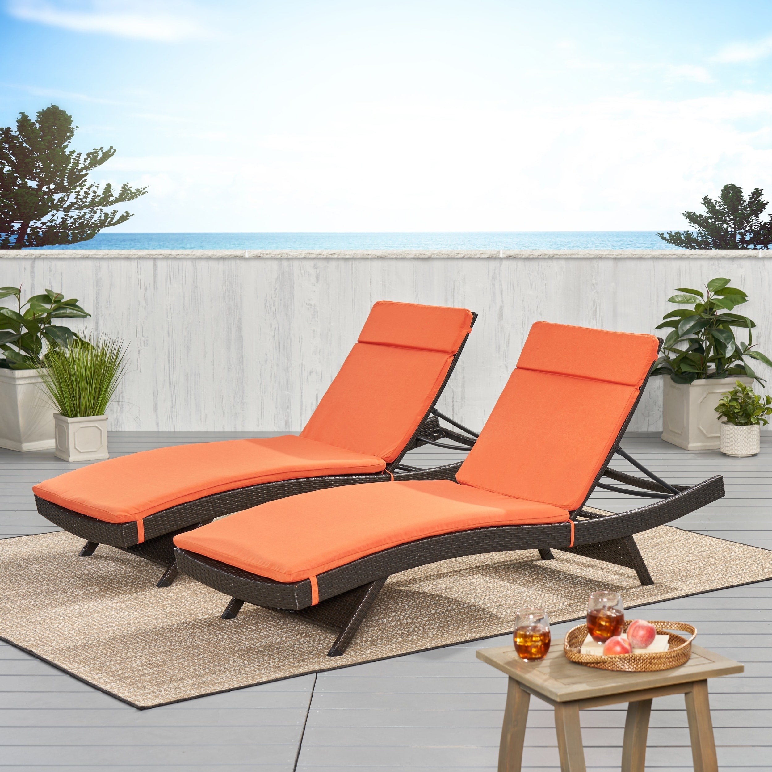 Set di cuscini da esterno Salem per chaise longue - Solo cuscini (set di 2) di Christopher Knight Home - 79,25 L x 27,50 W x 1,50 H