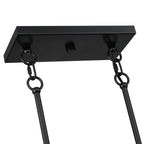 Lampadario lineare da cucina in stile rustico nero Sedgy a 3 luci - 41 W