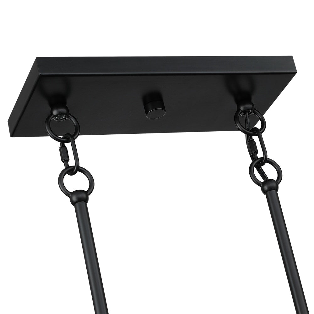 Lampadario lineare da cucina in stile rustico nero Sedgy a 3 luci - 41 W