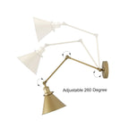 Set di 2 applique da parete moderne con braccio oscillante, regolabili e cablate