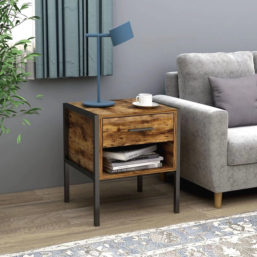 Comodino in stile industriale (set di 2)