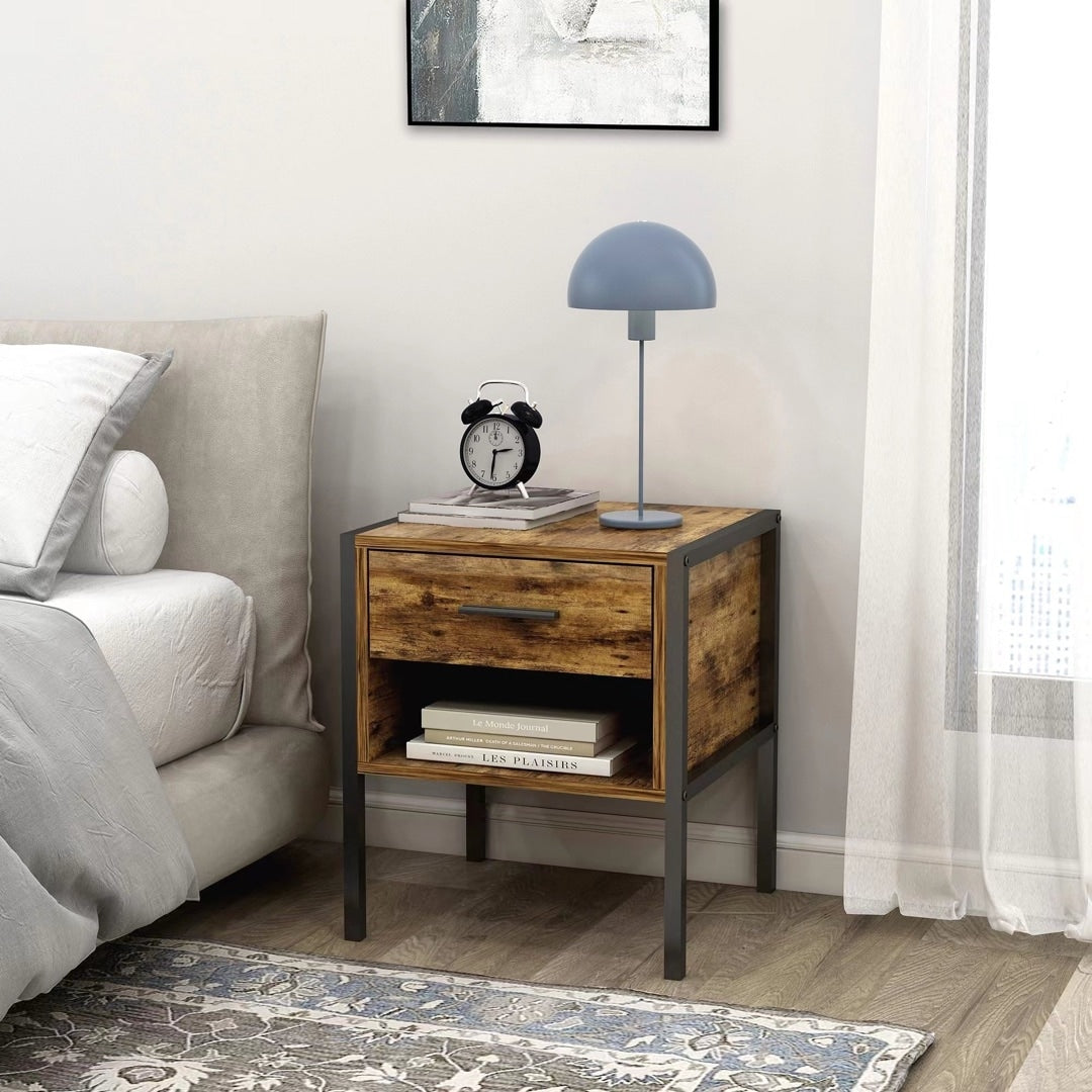 Comodino in stile industriale (set di 2)