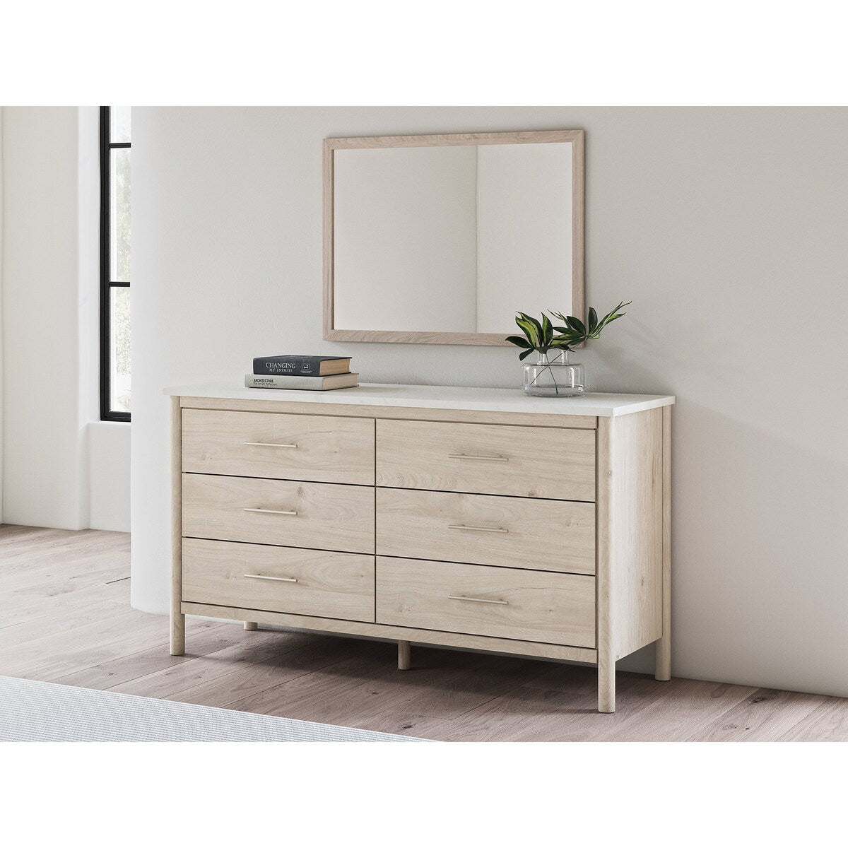 Specchio da camera da letto Cadmori Beige Signature Design by Ashley - Marrone - 38,86 L x 1,3 P x 27,68 A