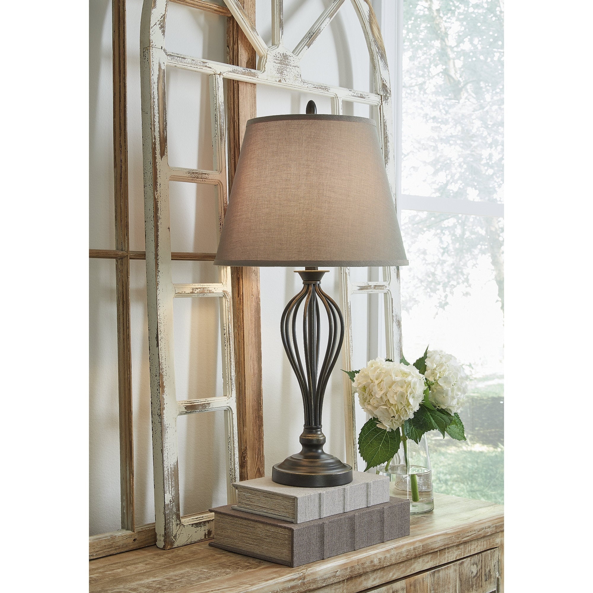 Lampada da tavolo Signature Design by Ashley Ornawell in bronzo antico (set da 2) - 15W x 15D x 29H