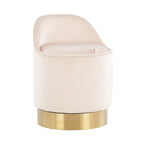 Sgabello girevole in velluto Silver Orchid Corday