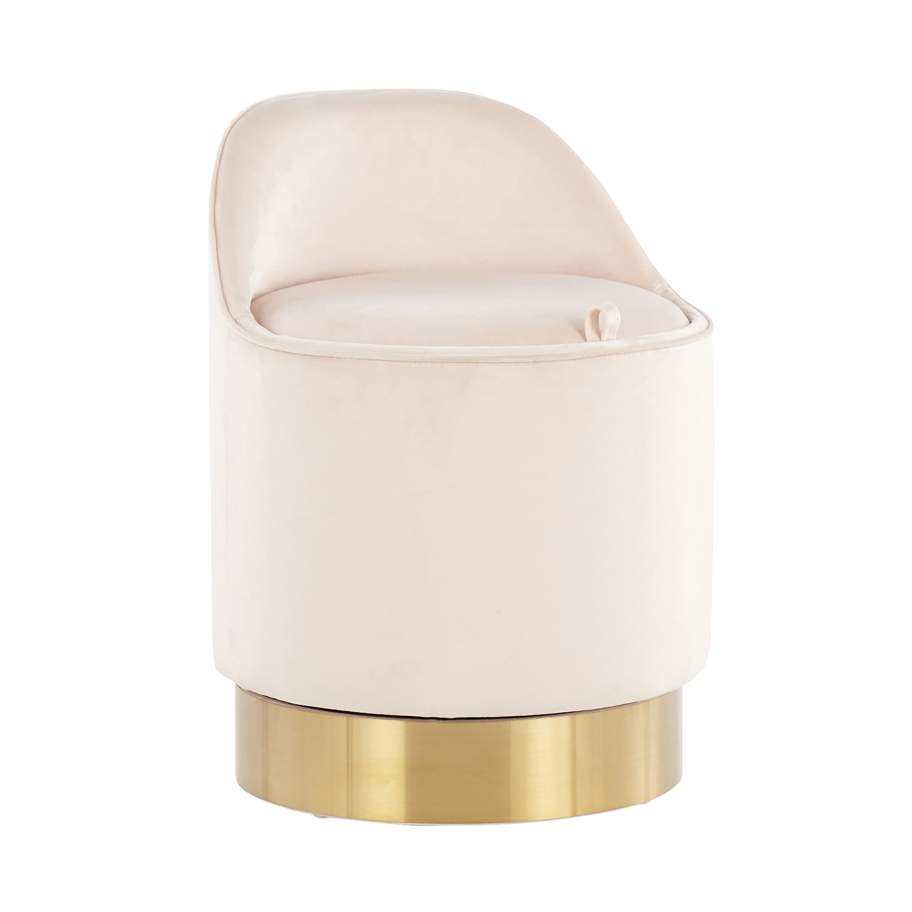 Sgabello girevole in velluto Silver Orchid Corday