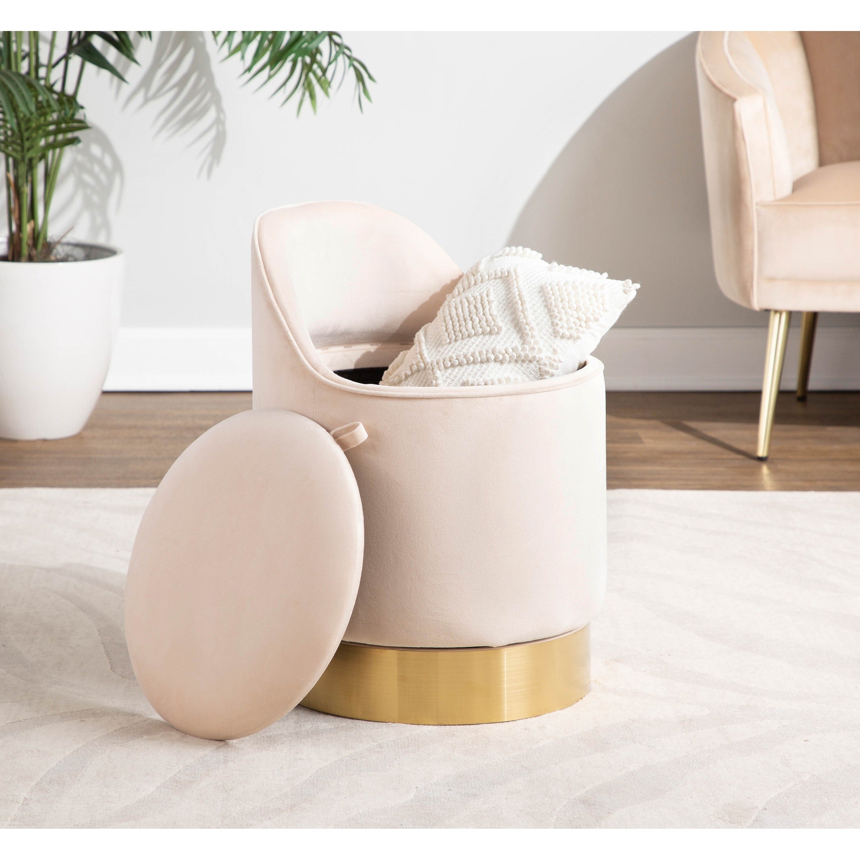 Sgabello girevole in velluto Silver Orchid Corday