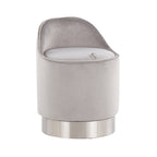 Sgabello girevole in velluto Silver Orchid Corday