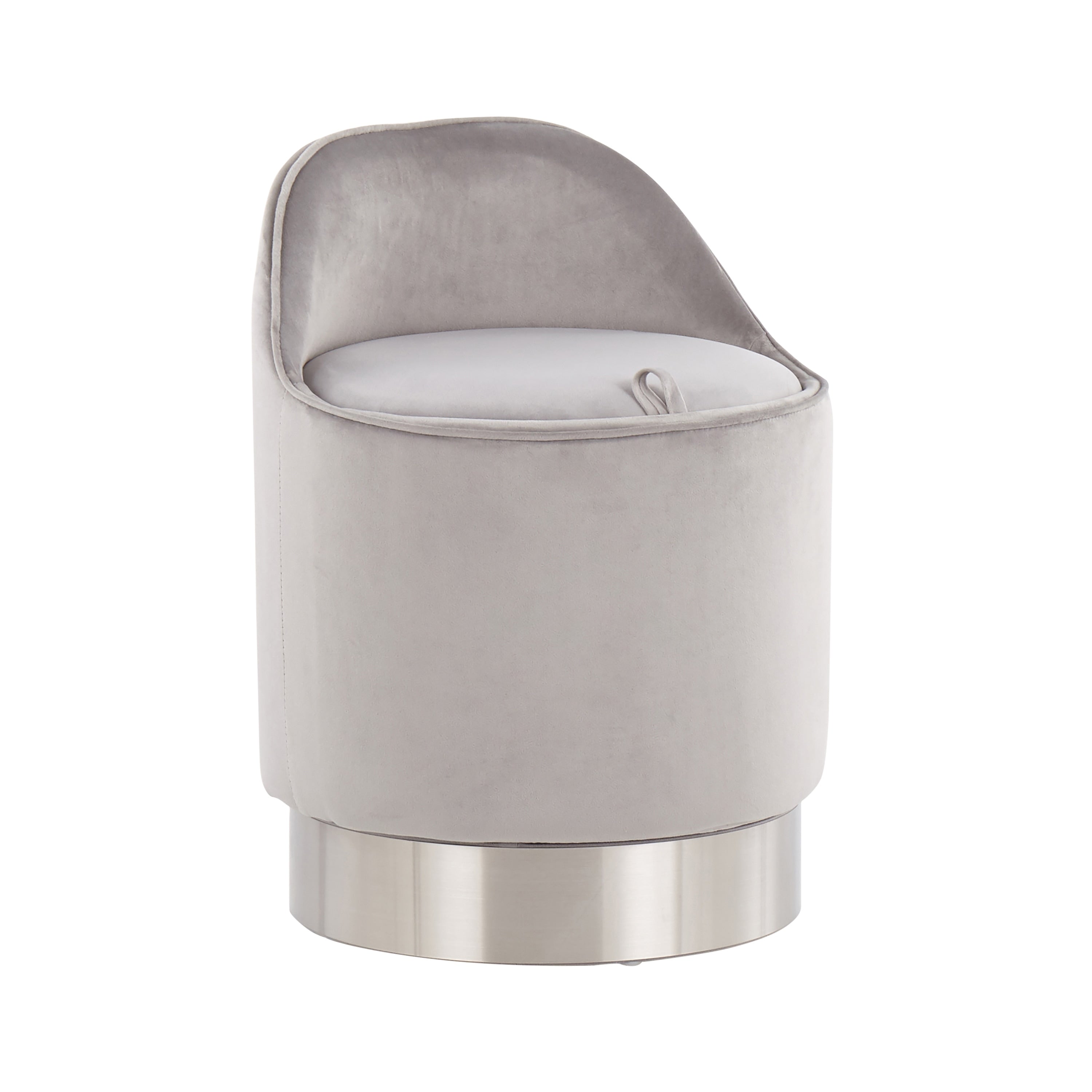 Sgabello girevole in velluto Silver Orchid Corday