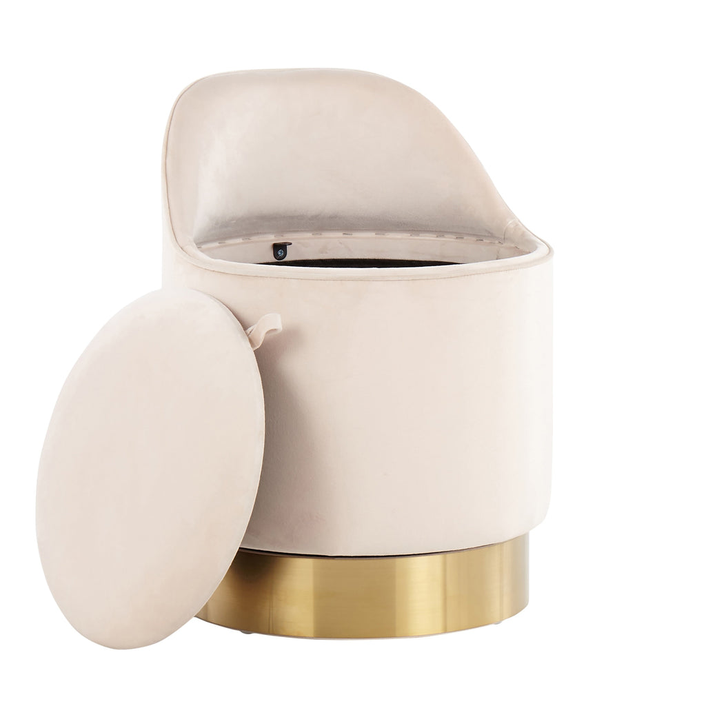 Sgabello girevole in velluto Silver Orchid Corday