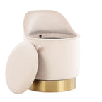 Sgabello girevole in velluto Silver Orchid Corday