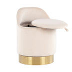 Sgabello girevole in velluto Silver Orchid Corday