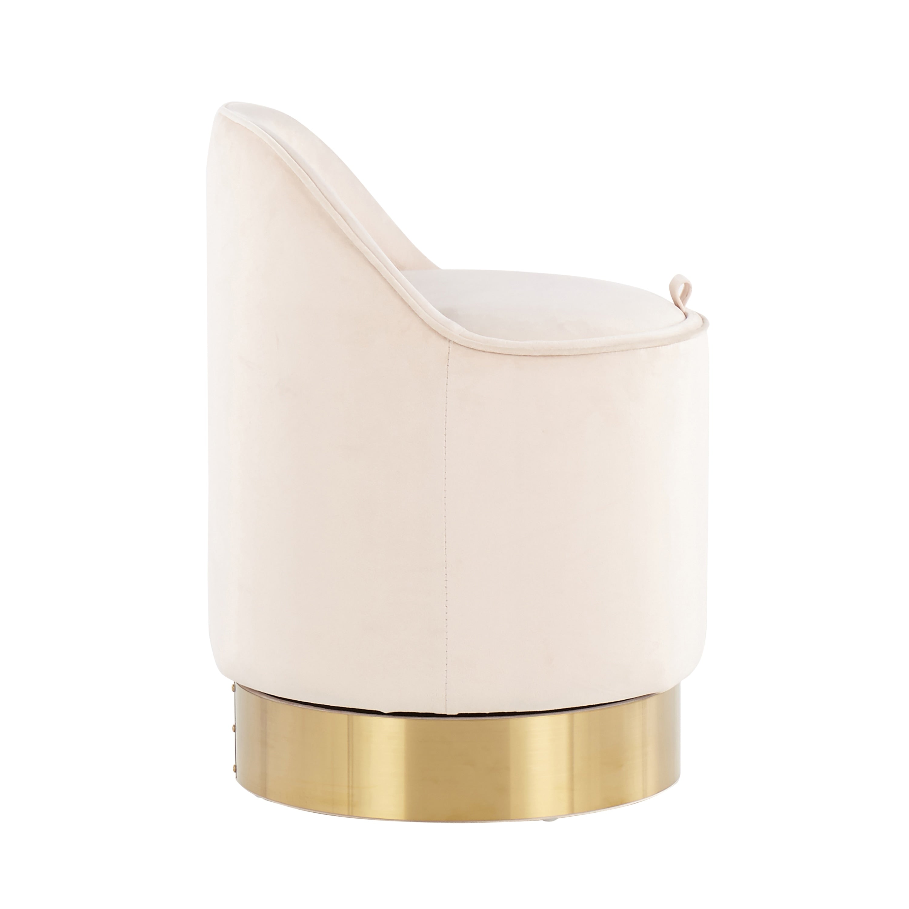Sgabello girevole in velluto Silver Orchid Corday