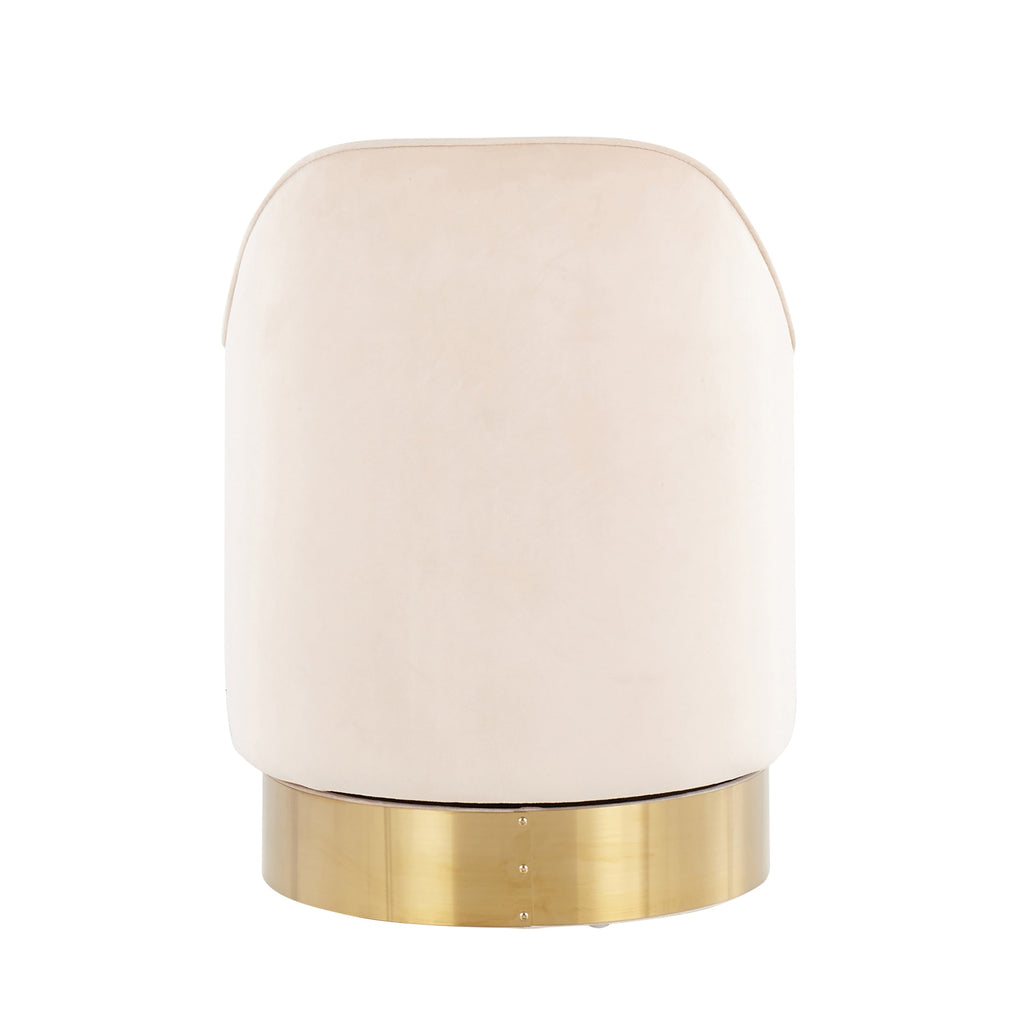 Sgabello girevole in velluto Silver Orchid Corday