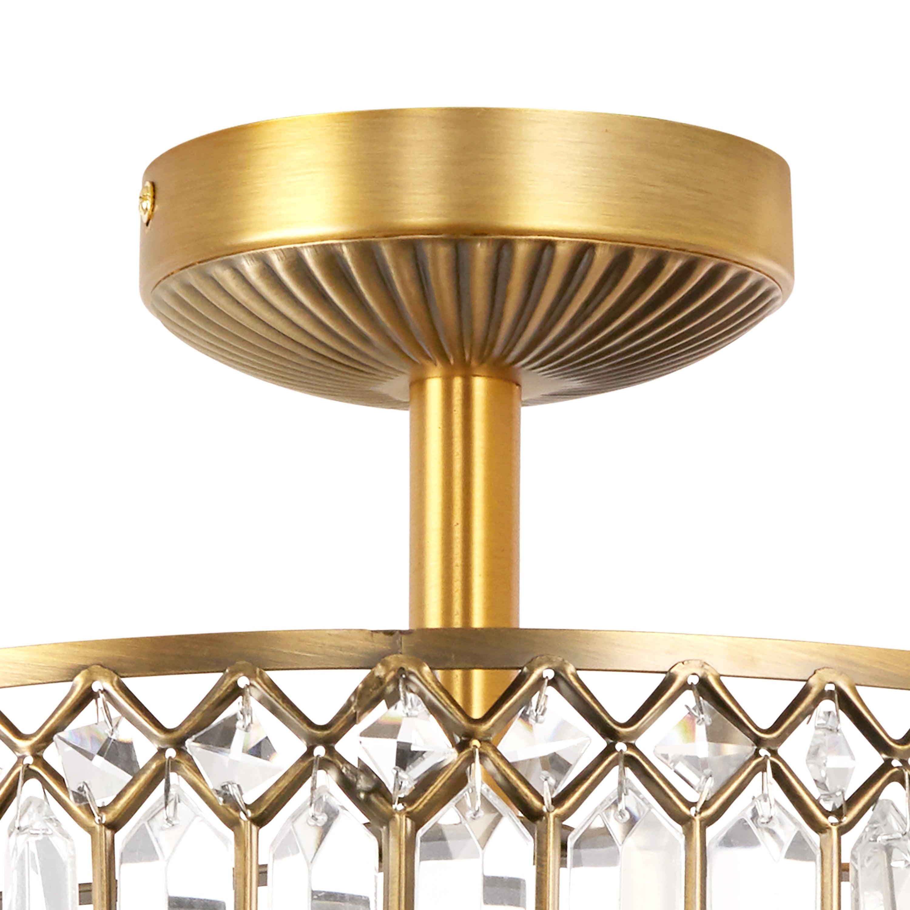 Lampada da soffitto semi-incassata in vetro a più livelli Silver Orchid Furey bronzo/oro - 14,75 L x 14,75 W x 15,25 H