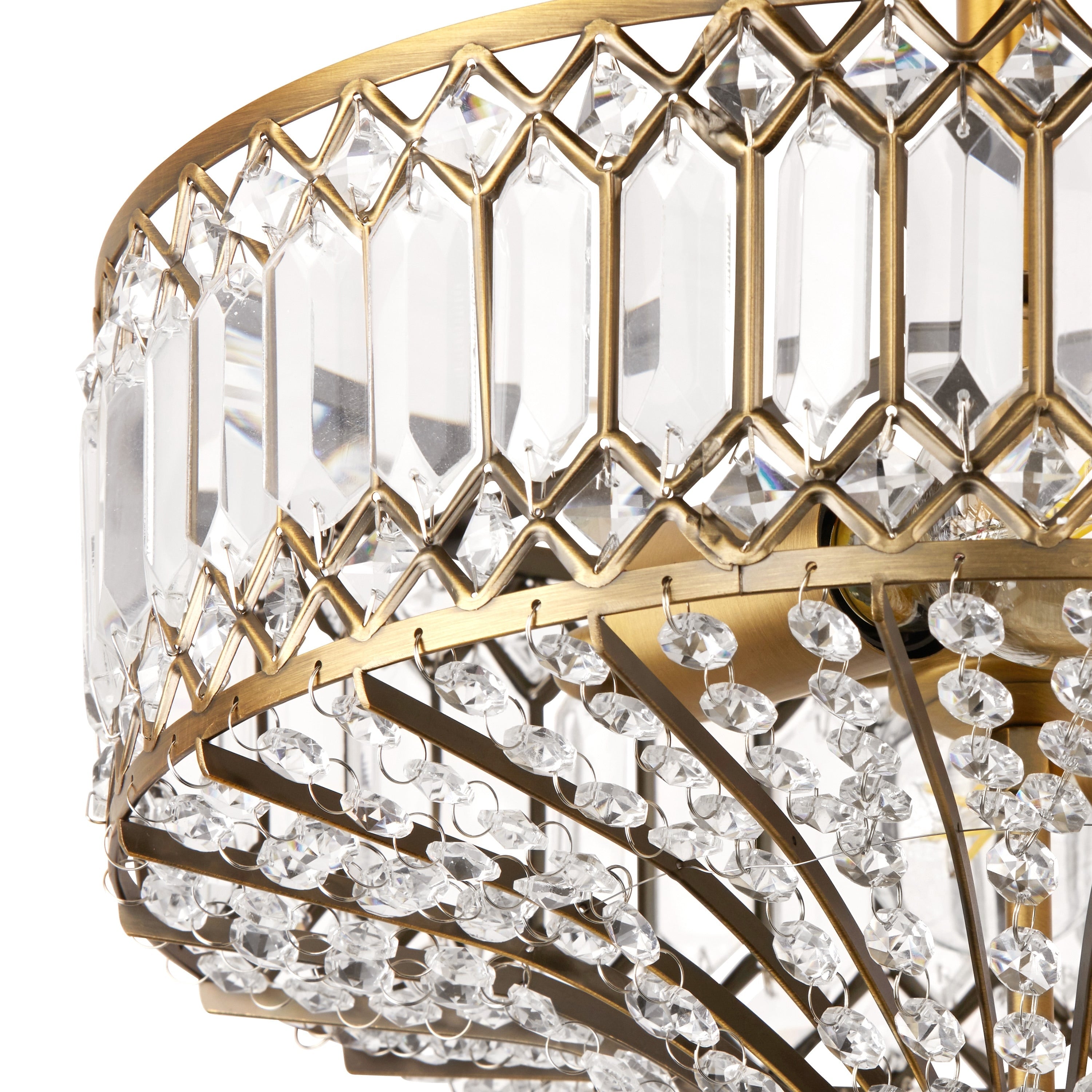 Lampada da soffitto semi-incassata in vetro a più livelli Silver Orchid Furey bronzo/oro - 14,75 L x 14,75 W x 15,25 H