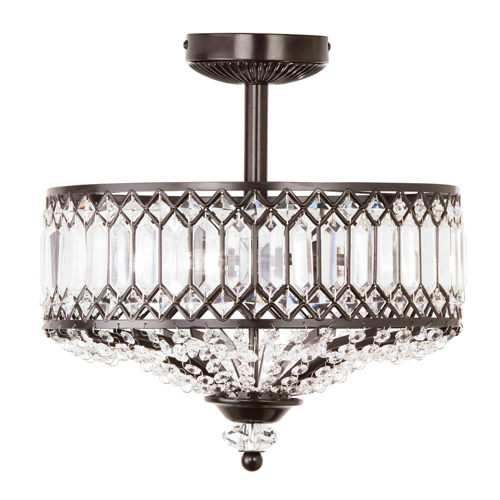 Lampada da soffitto semi-incassata in vetro a più livelli Silver Orchid Furey bronzo/oro - 14,75 L x 14,75 W x 15,25 H
