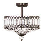 Lampada da soffitto semi-incassata in vetro a più livelli Silver Orchid Furey bronzo/oro - 14,75 L x 14,75 W x 15,25 H