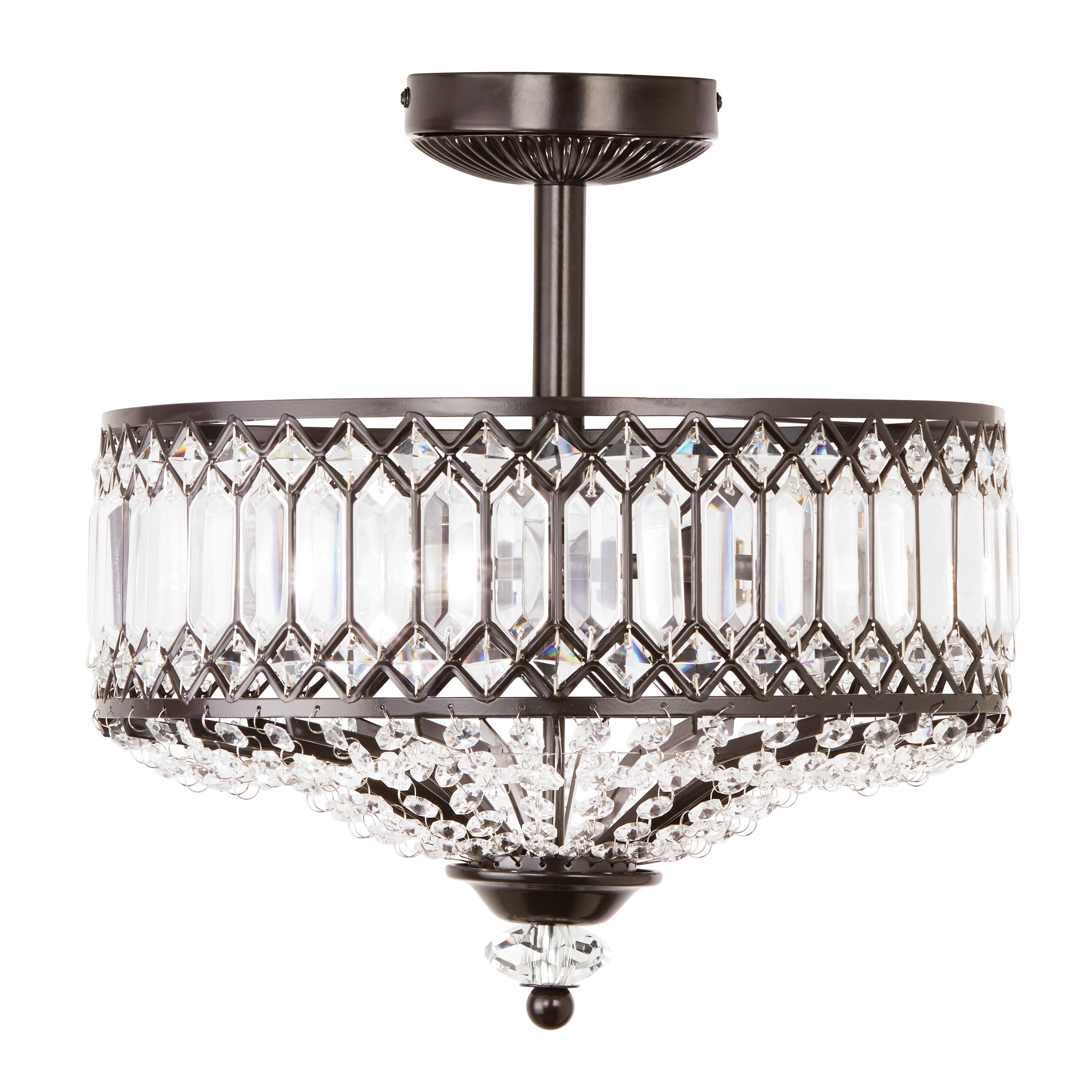 Lampada da soffitto semi-incassata in vetro a più livelli Silver Orchid Furey bronzo/oro - 14,75 L x 14,75 W x 15,25 H
