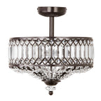 Lampada da soffitto semi-incassata in vetro a più livelli Silver Orchid Furey bronzo/oro - 14,75 L x 14,75 W x 15,25 H