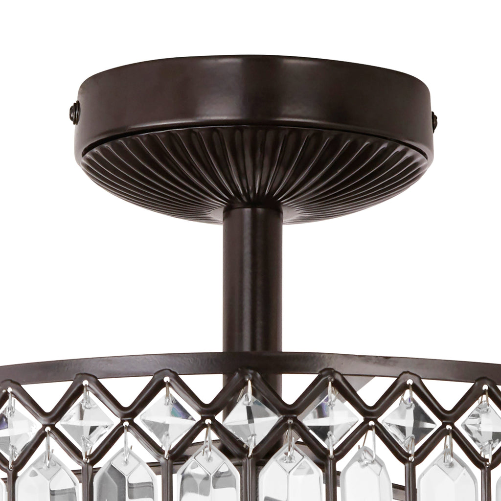 Lampada da soffitto semi-incassata in vetro a più livelli Silver Orchid Furey bronzo/oro - 14,75 L x 14,75 W x 15,25 H