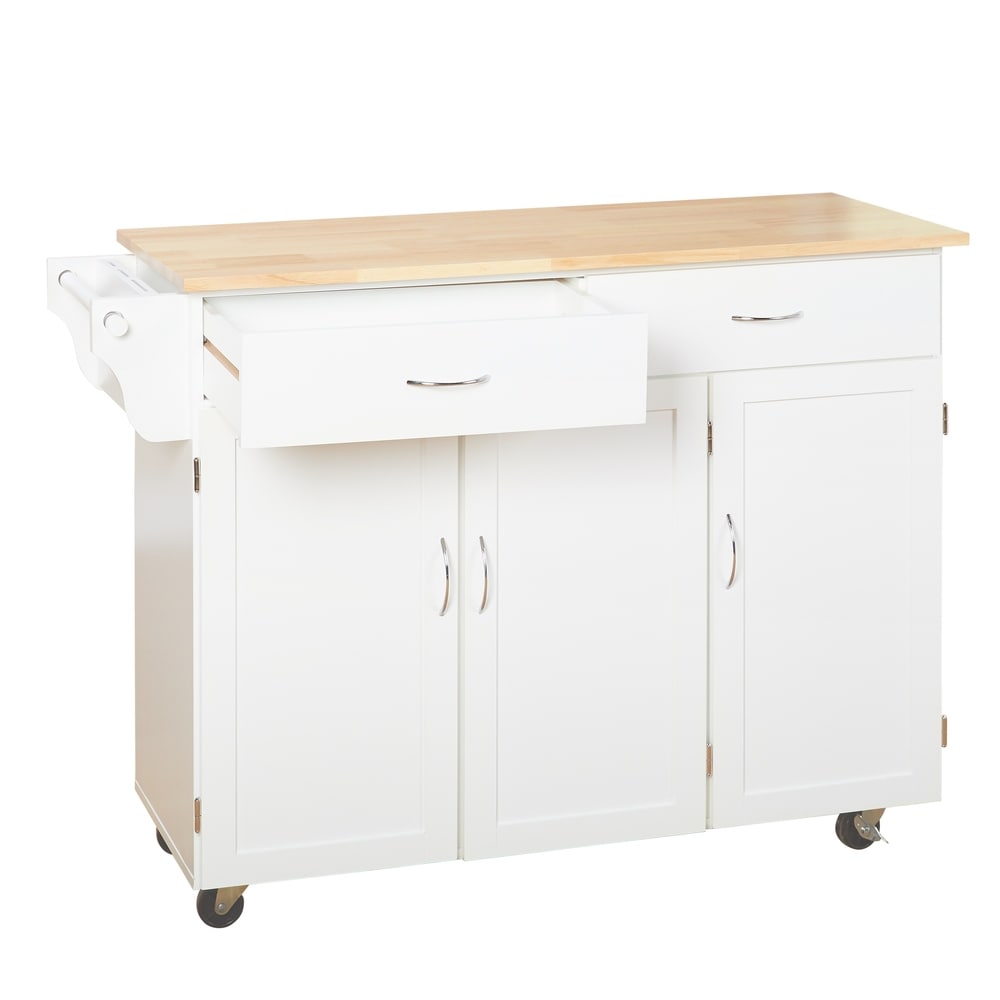 Carrello da cucina Simple Living Addie con piano in legno