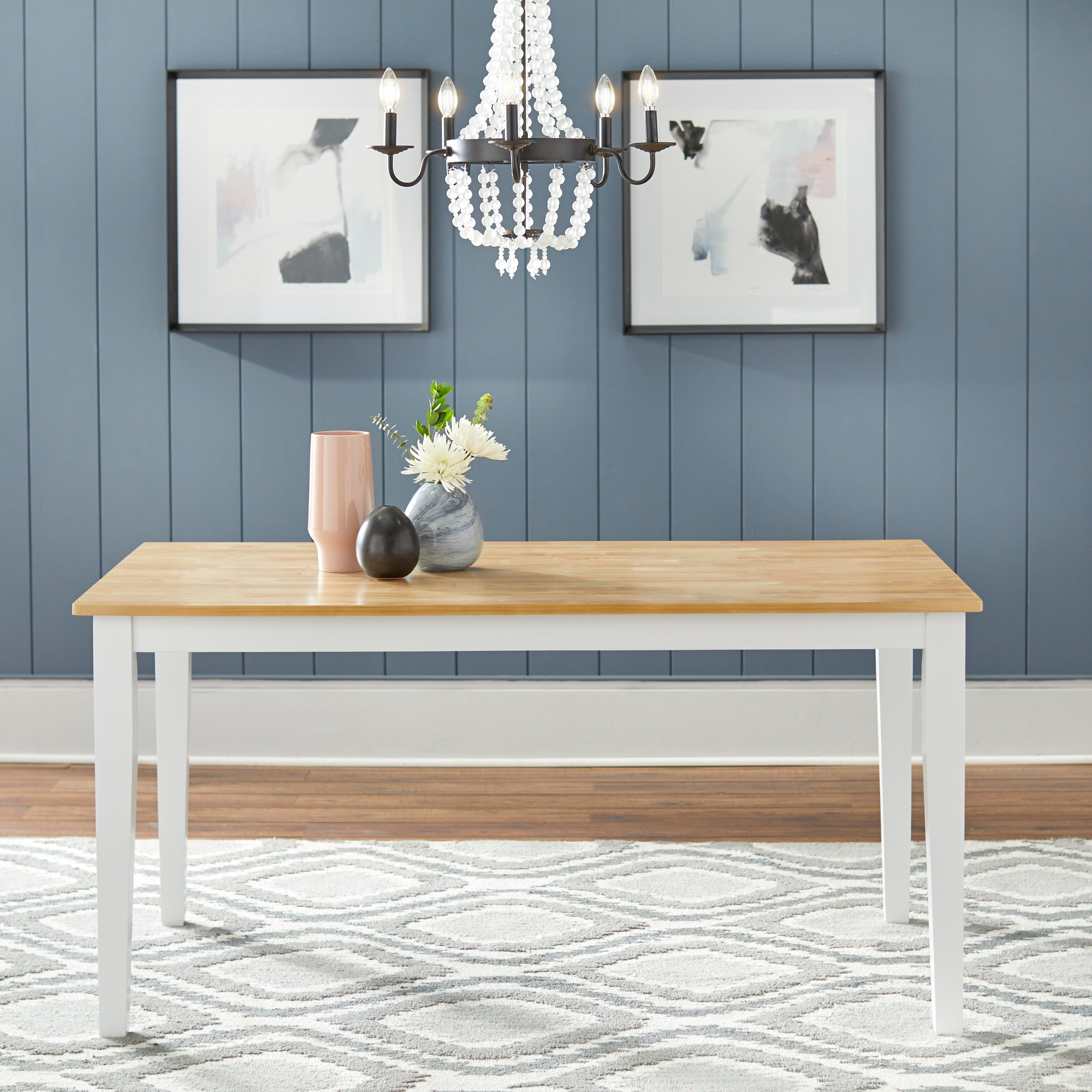 Set da pranzo Simple Living Crossback bianco/naturale da 7 pezzi