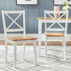 Set da pranzo Simple Living Crossback bianco/naturale da 7 pezzi