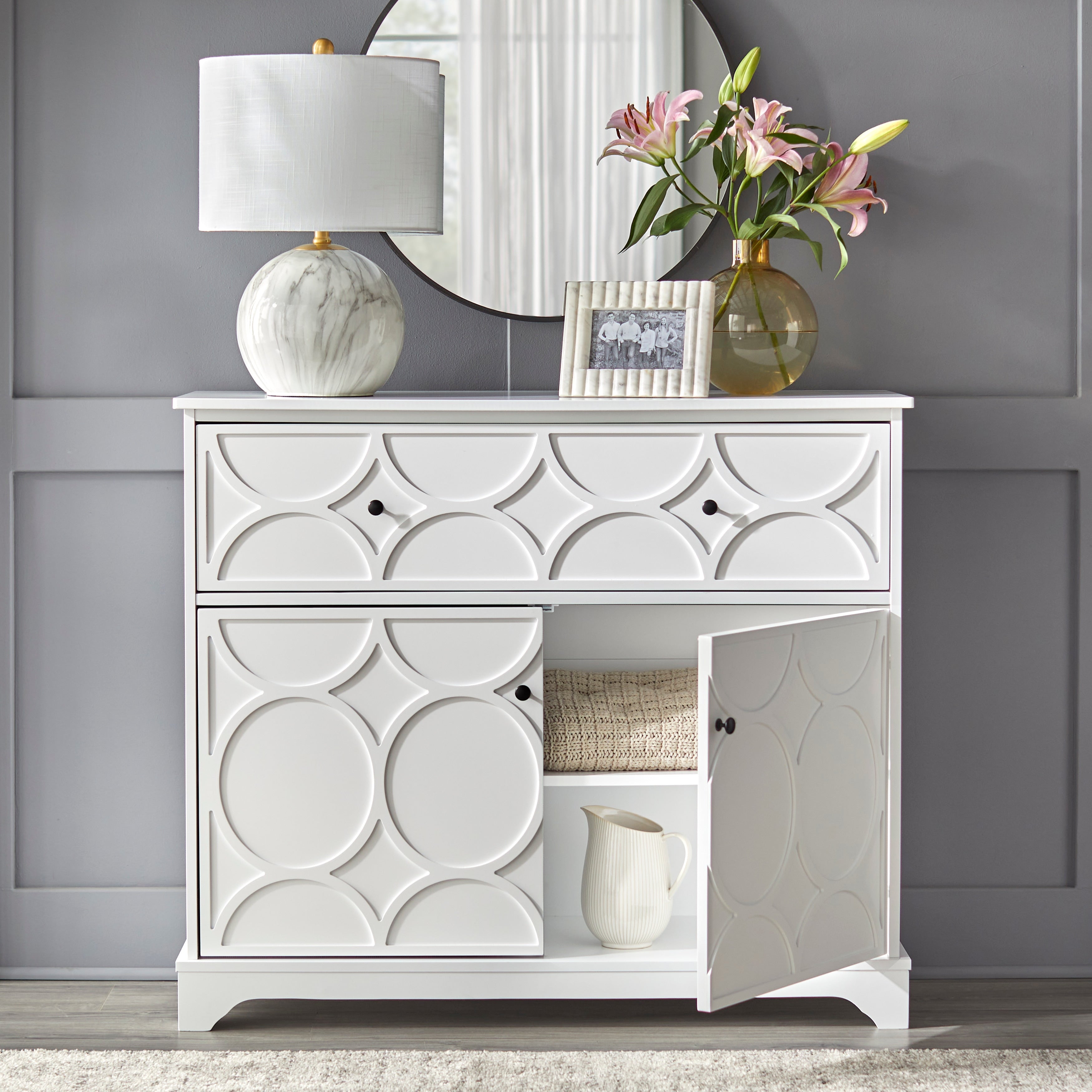 Mobiletto con frontale circolare Dawson Simple Living