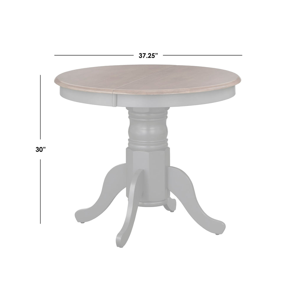 Simple Living Carolina Set da pranzo in legno massello da 5 pezzi in stile fattoria con foglia
