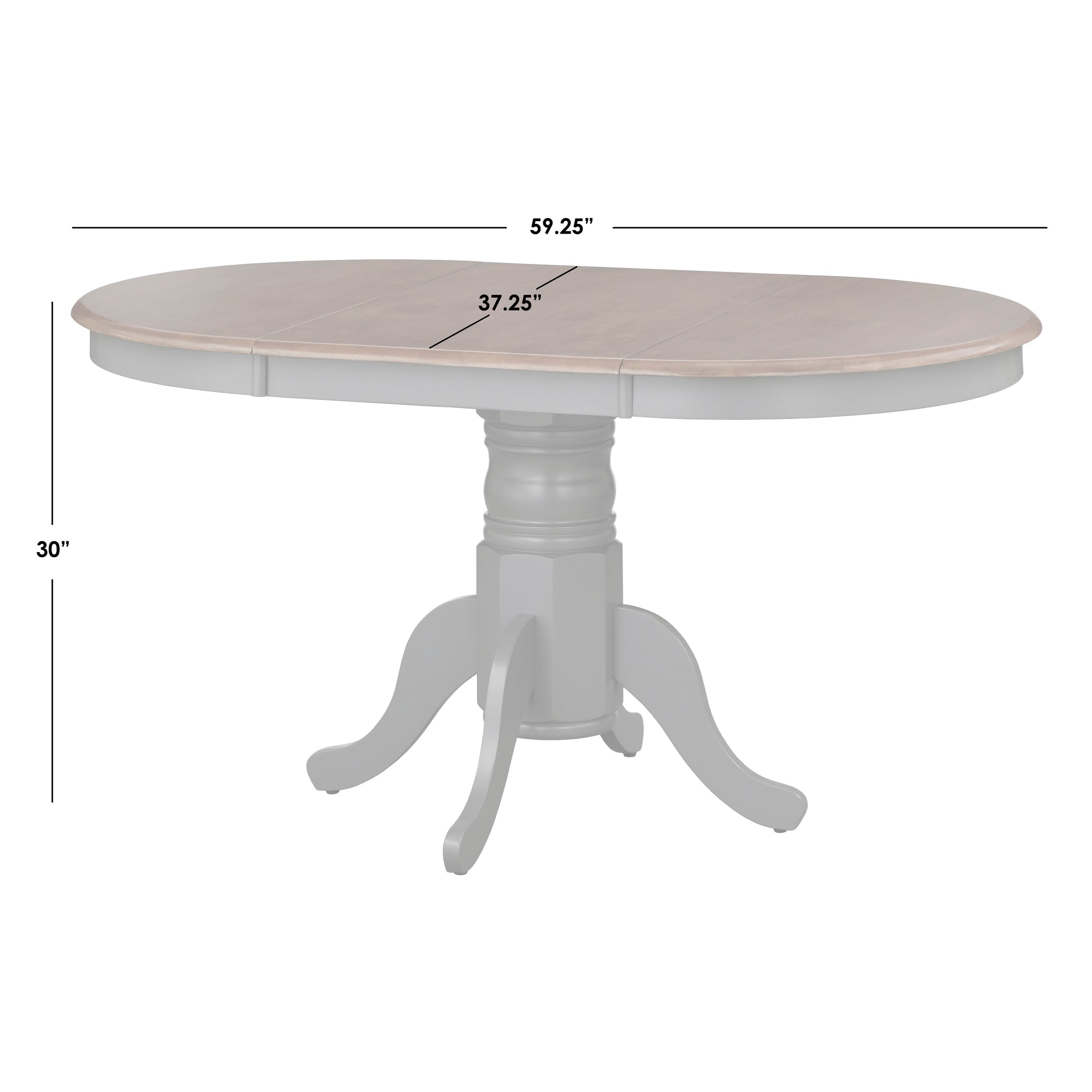 Simple Living Carolina Set da pranzo in legno massello da 5 pezzi in stile fattoria con foglia