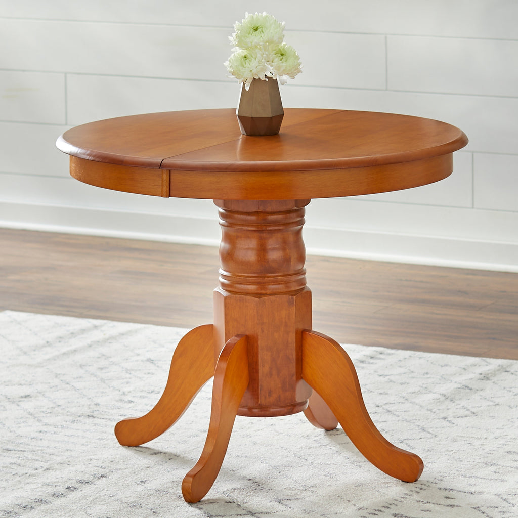 Simple Living Carolina Set da pranzo in legno massello da 5 pezzi in stile fattoria con foglia