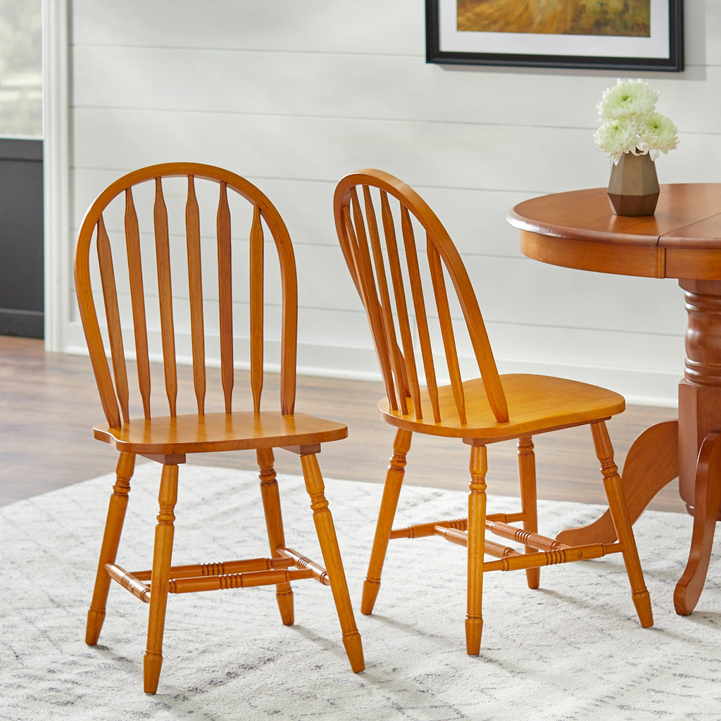 Simple Living Carolina Set da pranzo in legno massello da 5 pezzi in stile fattoria con foglia