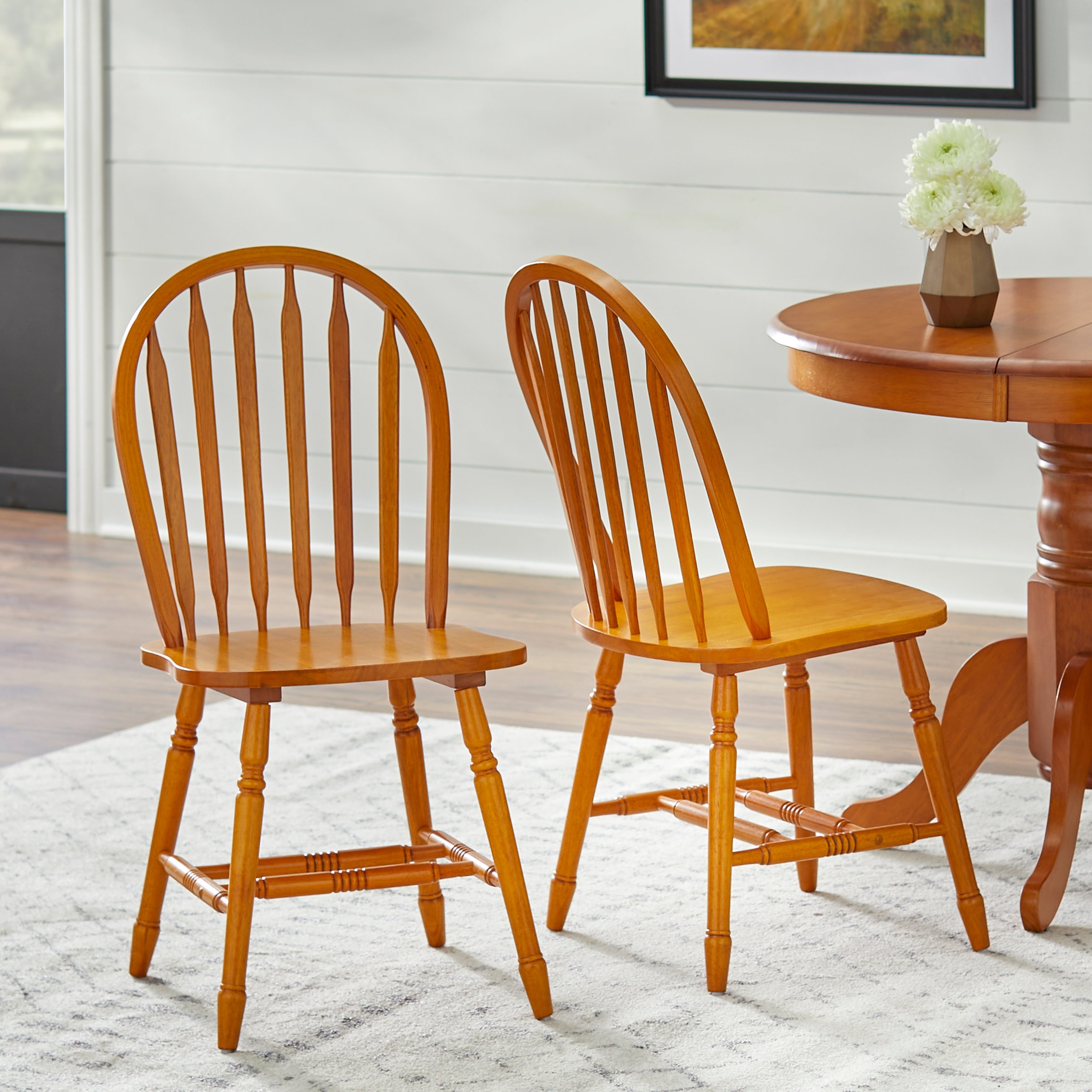 Simple Living Carolina Set da pranzo in legno massello da 5 pezzi in stile fattoria con foglia