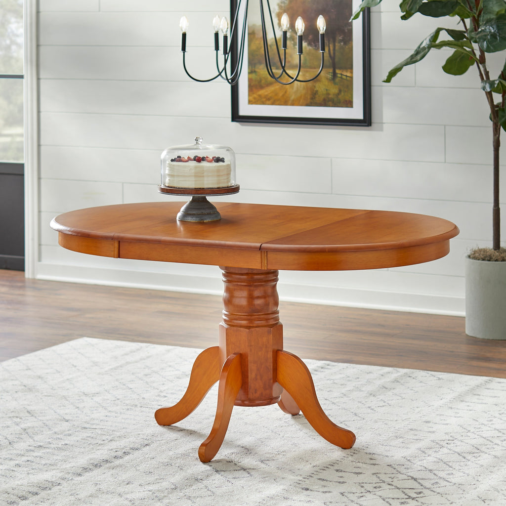 Simple Living Carolina Set da pranzo in legno massello da 5 pezzi in stile fattoria con foglia