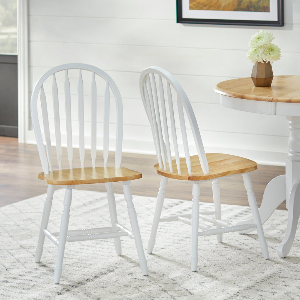 Simple Living Carolina Set da pranzo in legno massello da 5 pezzi in stile fattoria con foglia