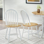 Simple Living Carolina Set da pranzo in legno massello da 5 pezzi in stile fattoria con foglia