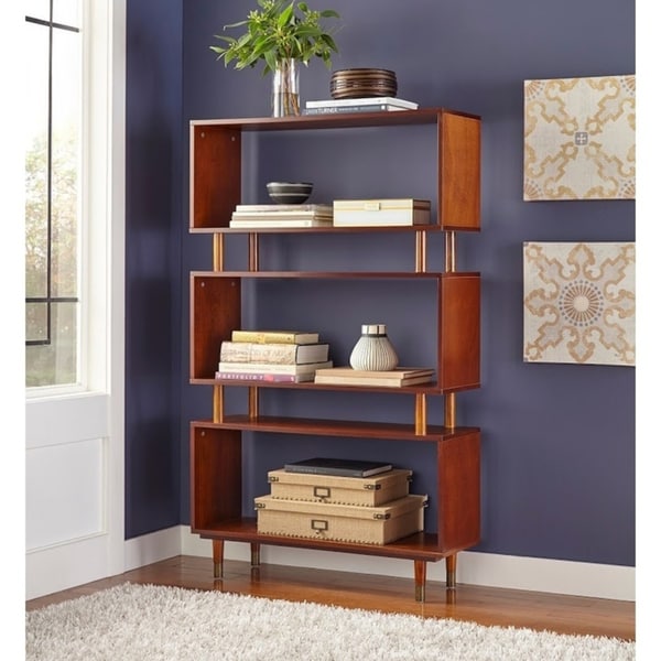 Libreria a 3 ripiani Simple Living Margo Mid-Century Modern - 59,5 h x 36 l x 11,8 p