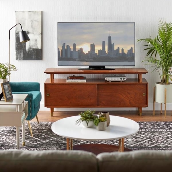 Mobile TV in legno moderno di metà secolo Margo di Simple Living