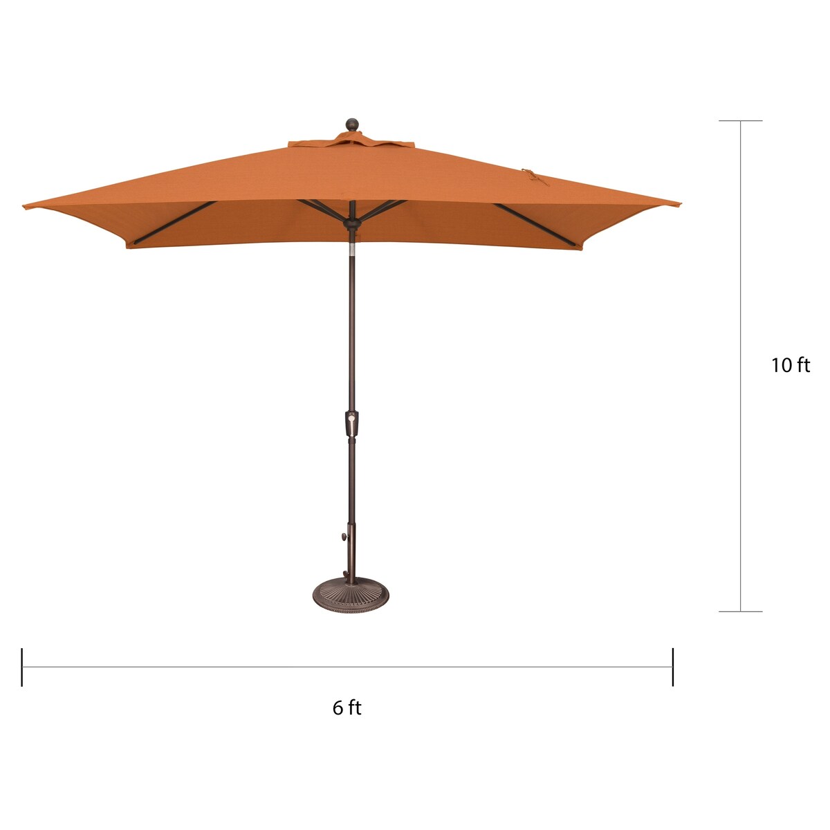 Ombrellone rettangolare SimplyShade Catalina da 10 piedi con inclinazione a pulsante