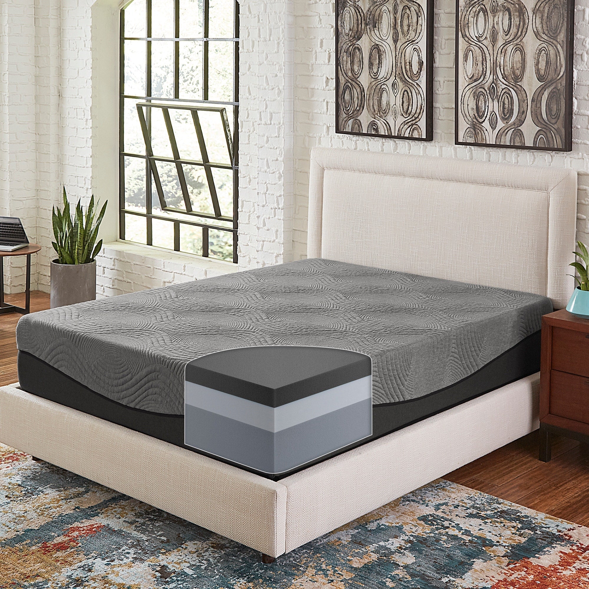 Materasso in memory foam color carbone attivo Slumber Solutions da 14 pollici