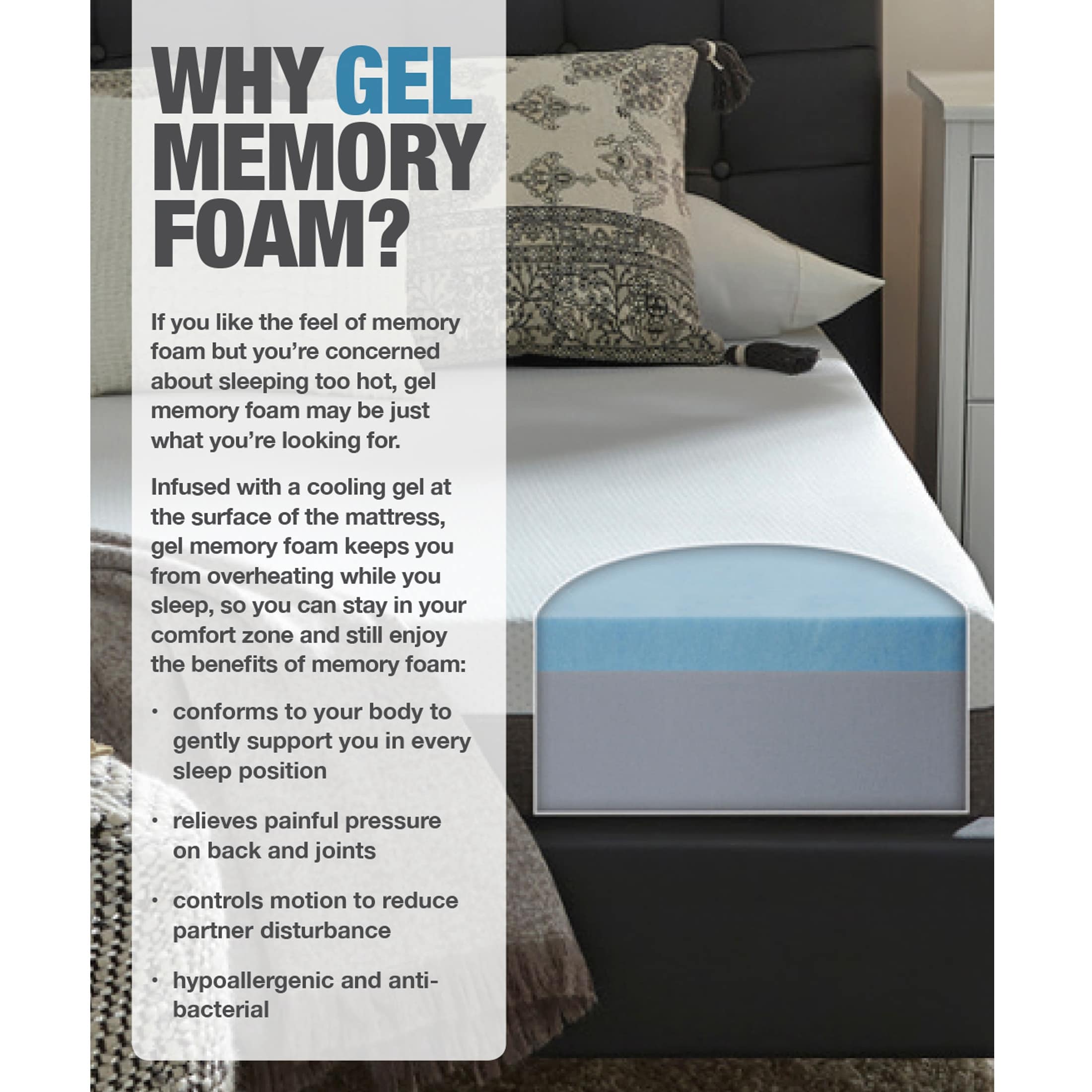 Materasso in memory foam gel Slumber Solutions Essentials da 12 pollici