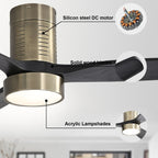 Ventilatore da soffitto a filo Sofucor da 52 pollici con telecomando, motore reversibile, luce integrata opzionale