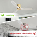 Ventilatore da soffitto a filo Sofucor da 52 pollici con telecomando, motore reversibile, luce integrata opzionale
